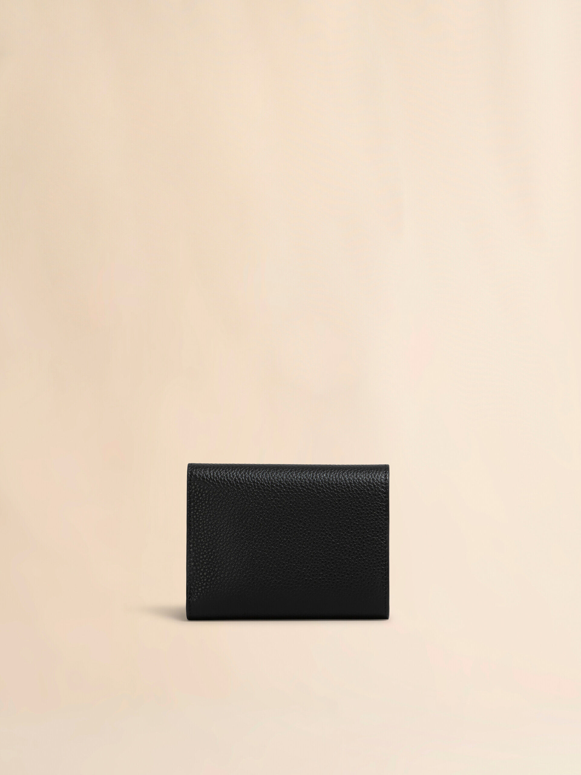 ブラック レザー製 三つ折りウォレット、マルニメンディング | Marni