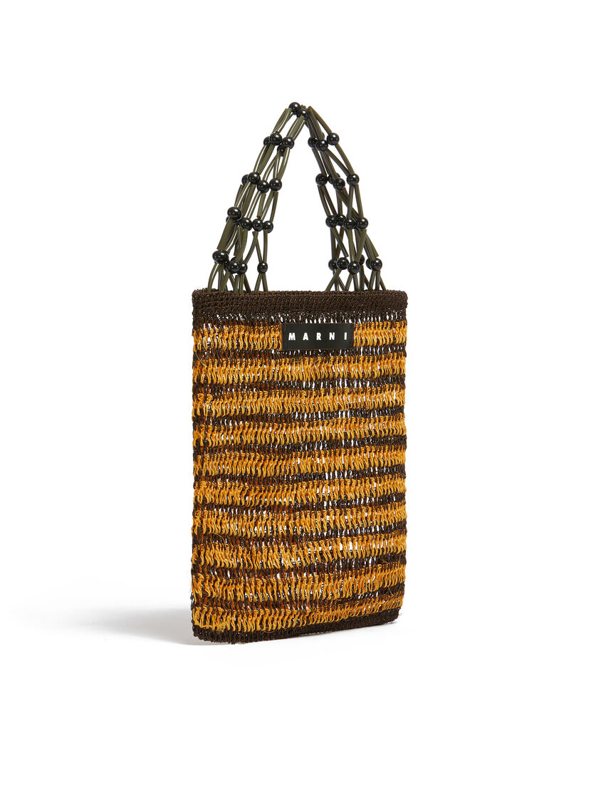 Yellow MARNI MARKET FIQUE natural fibre net shopper | Marni