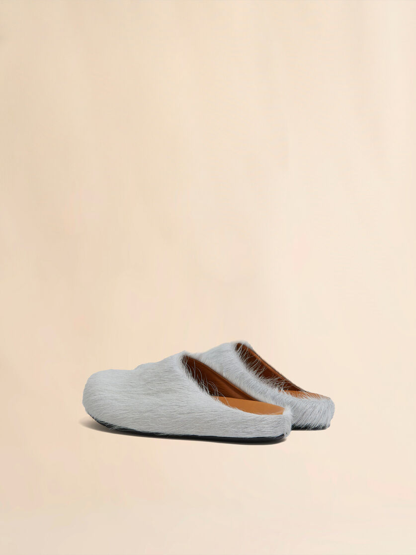 Blue long-hair calfskin Fussbett sabot - Clogs - Image 3