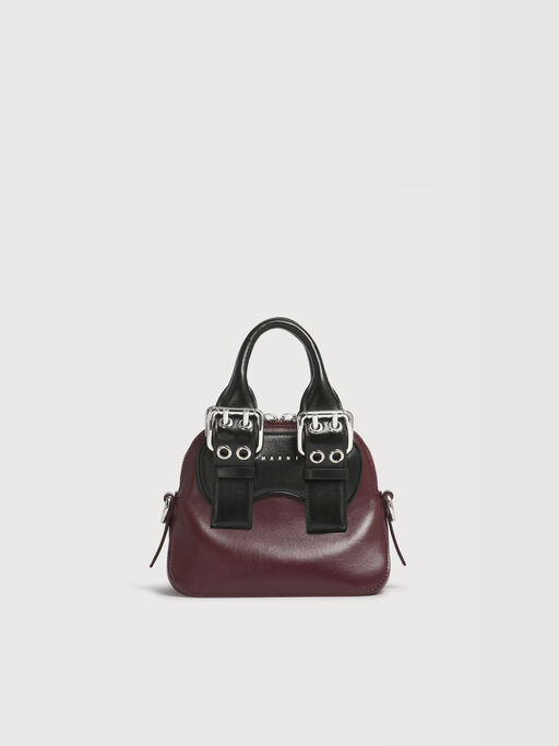 Burgundy and black leather mini Belte Bag - Handbags