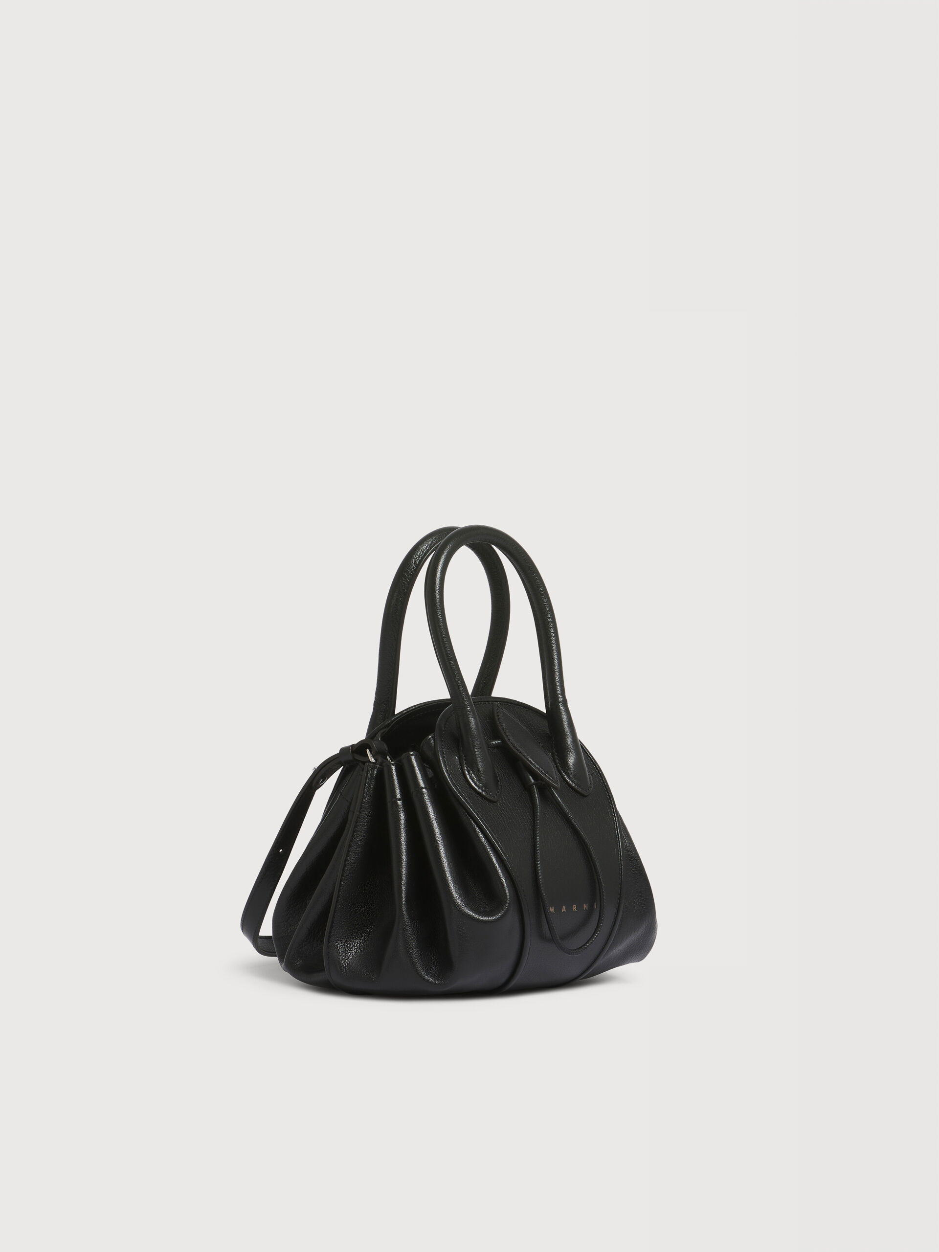 Black leather Tulipea small handbag | Marni
