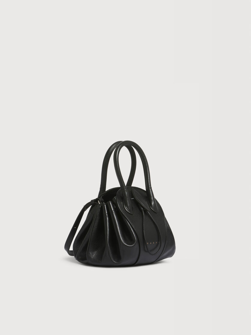 Borsa Tulipea piccola in pelle nera, Image 5
