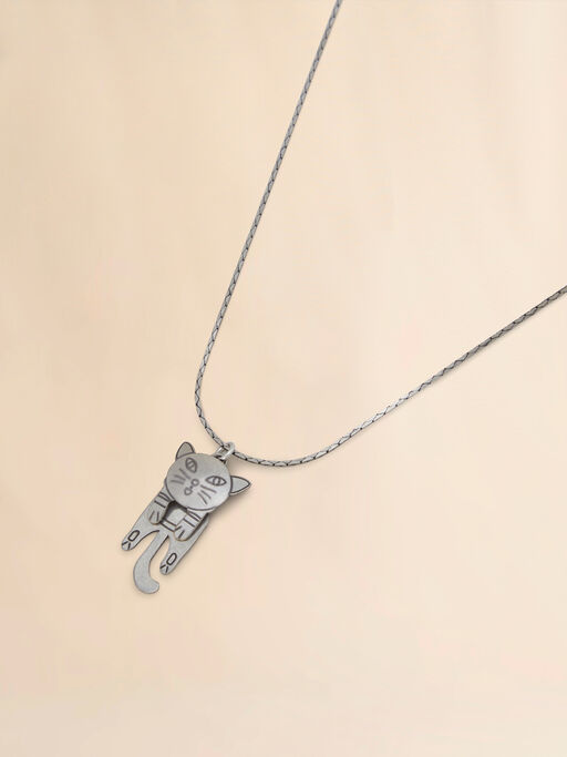 Cat-shaped pendant chain necklace - Necklaces