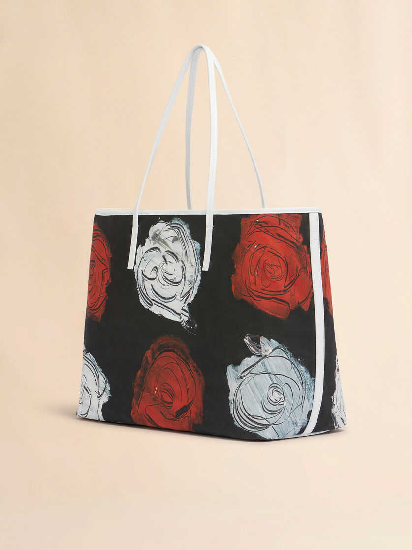 Wendetasche Janus in Schwarz mit rotem und weißem Mercury-Print - Shopper - Image 3