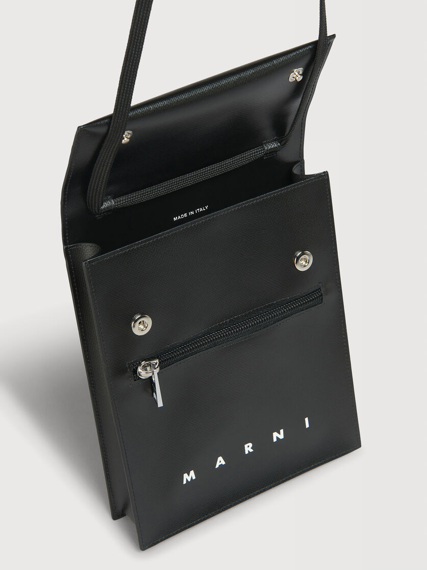 Black Tribeca pouch with shoelace strap, Image 2