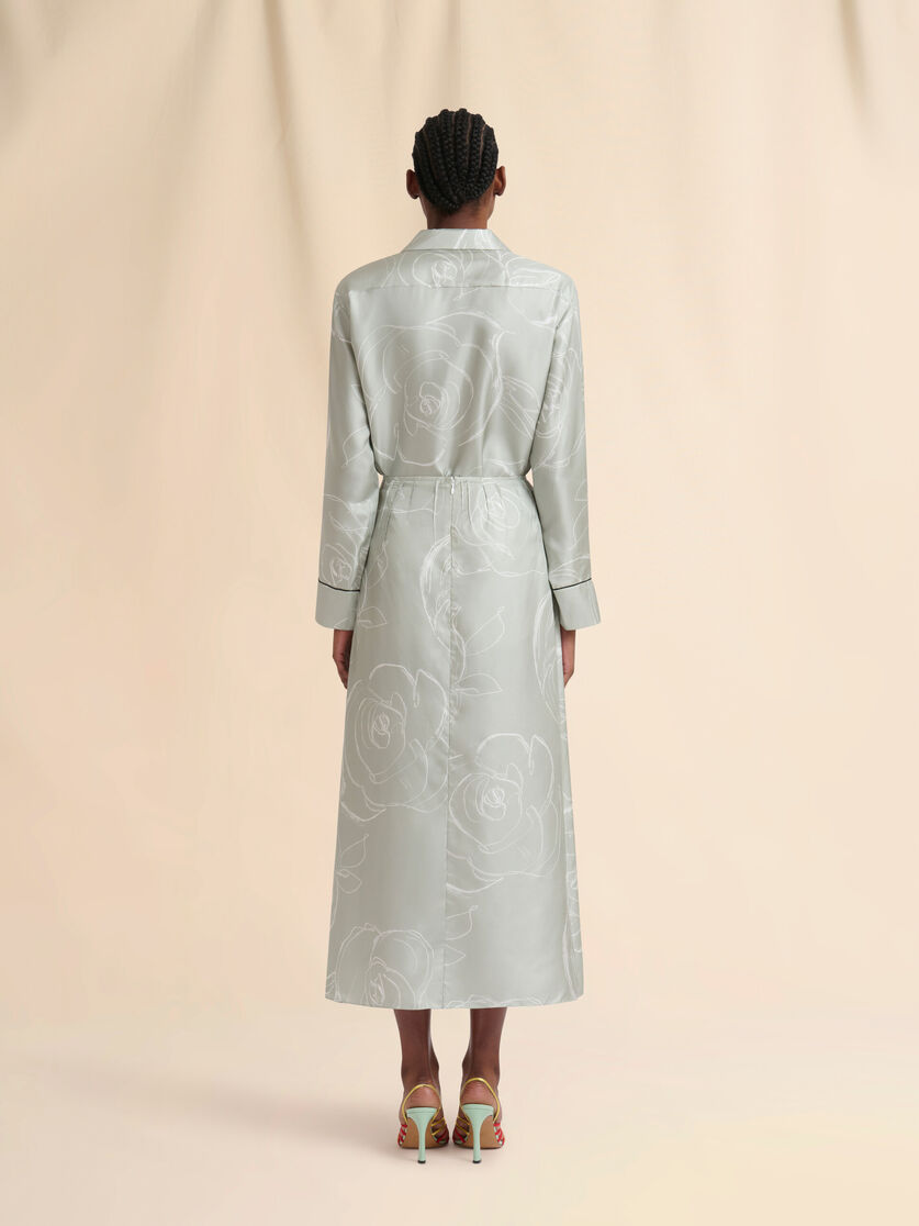 Green silk skirt with Aurora print - Skirts - Image 3
