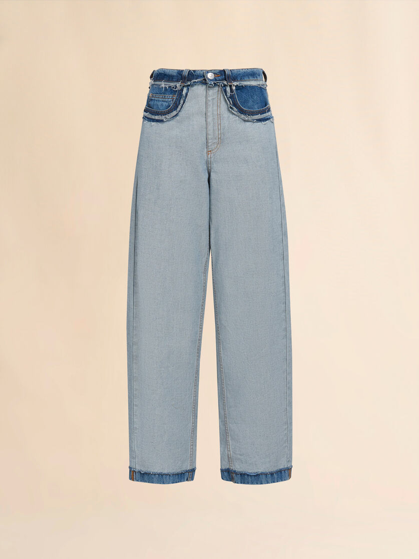 Blue inside-out denim carrot-fit jeans - Pants - Image 1