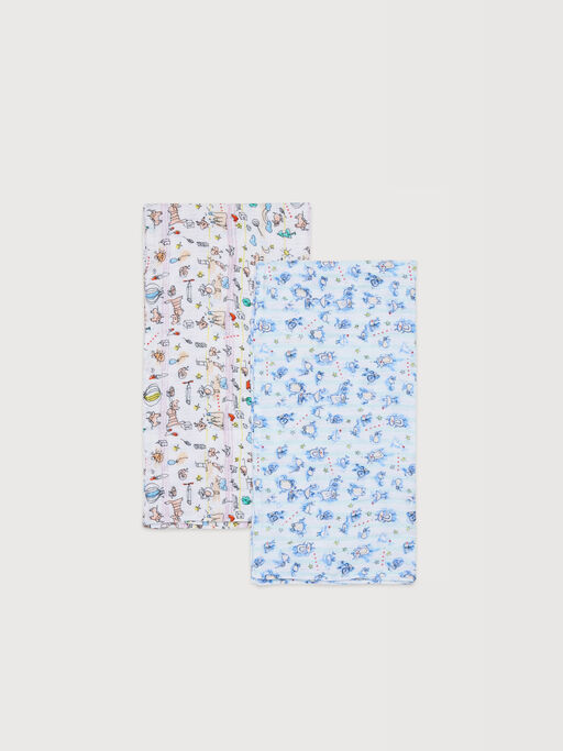 Set of 2 multicolour printed cotton muslins - Other accessories