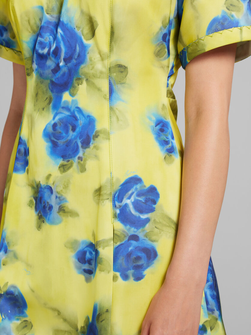 Yellow taffeta midi dress with Idyll print - Dresses - Image 5