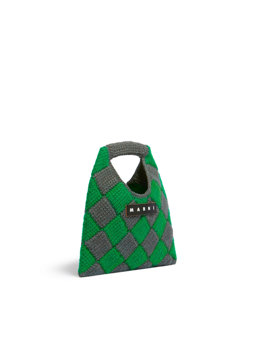 ブルー&ブラウン MARNI MARKET DIAMOND テックウールバッグ ミニ - ショッピングバッグ - Image 2
