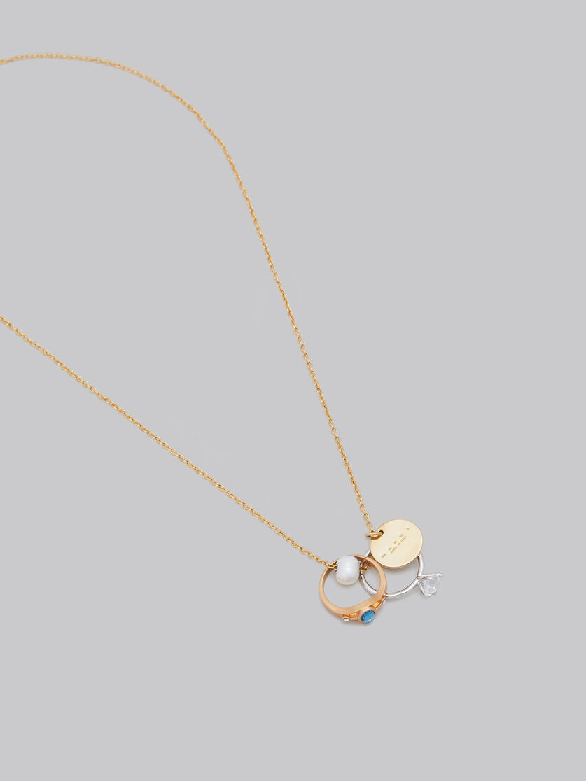Collana a catena con charms perla e anelli gioiello - Collana - Image 3