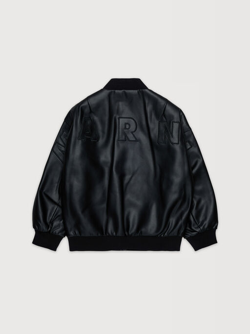 Blouson aviateur en tissu enduit noir avec broderie Marni - Manteaux