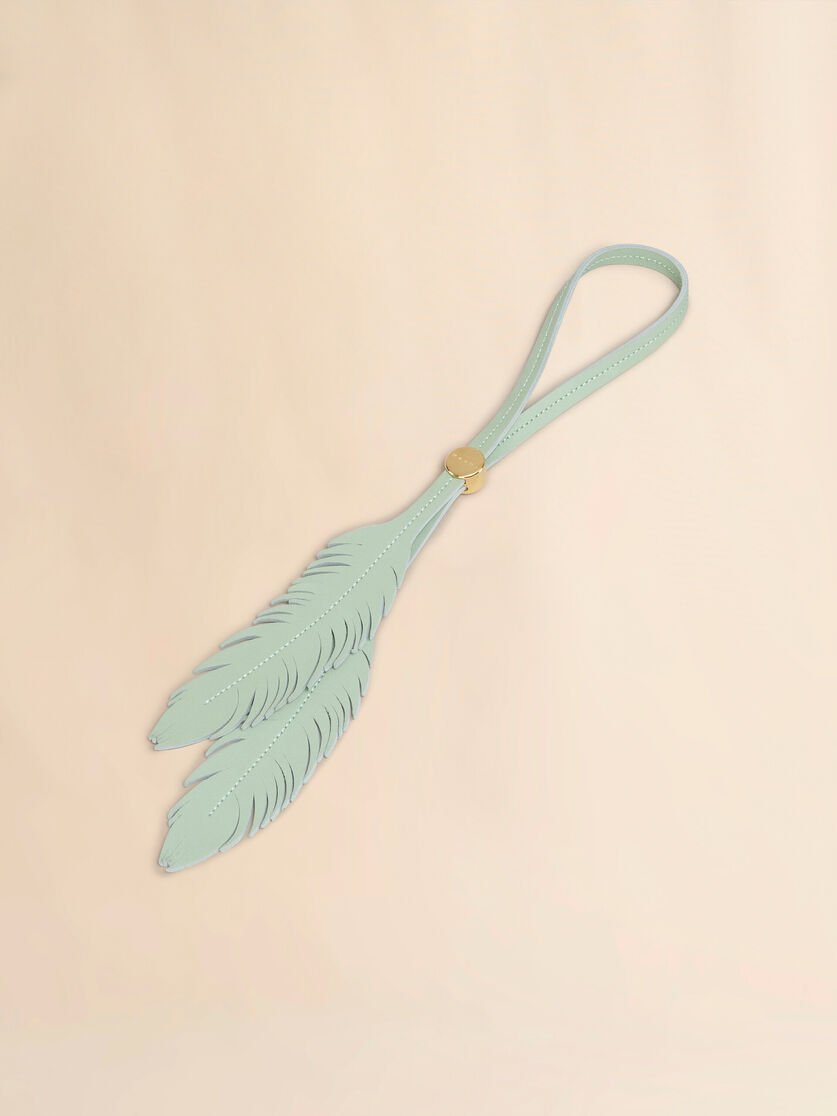 Black leather feather charm - Key Rings - Image 3