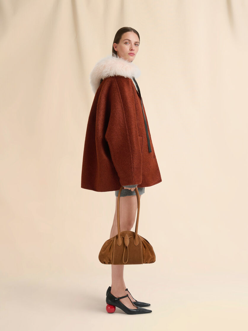 Brown Suede Tulipea Shoulder bag - Shopping Bags - Image 2