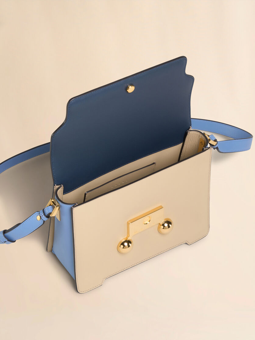 Blue, beige e light blue leather Trunkaroo medium shoulder Bag - Shoulder Bags - Image 3