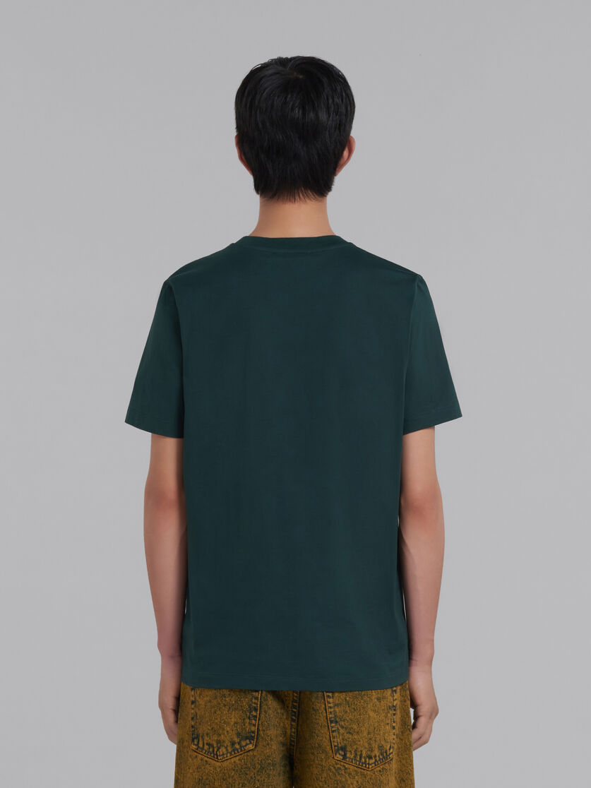Green bio cotton T-shirt with Marni patch - T-shirts - Image 3