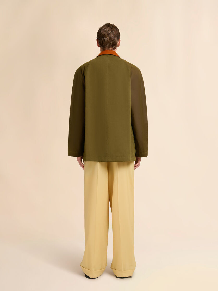 Green gabardine jacket with corduroy collar, Image 3