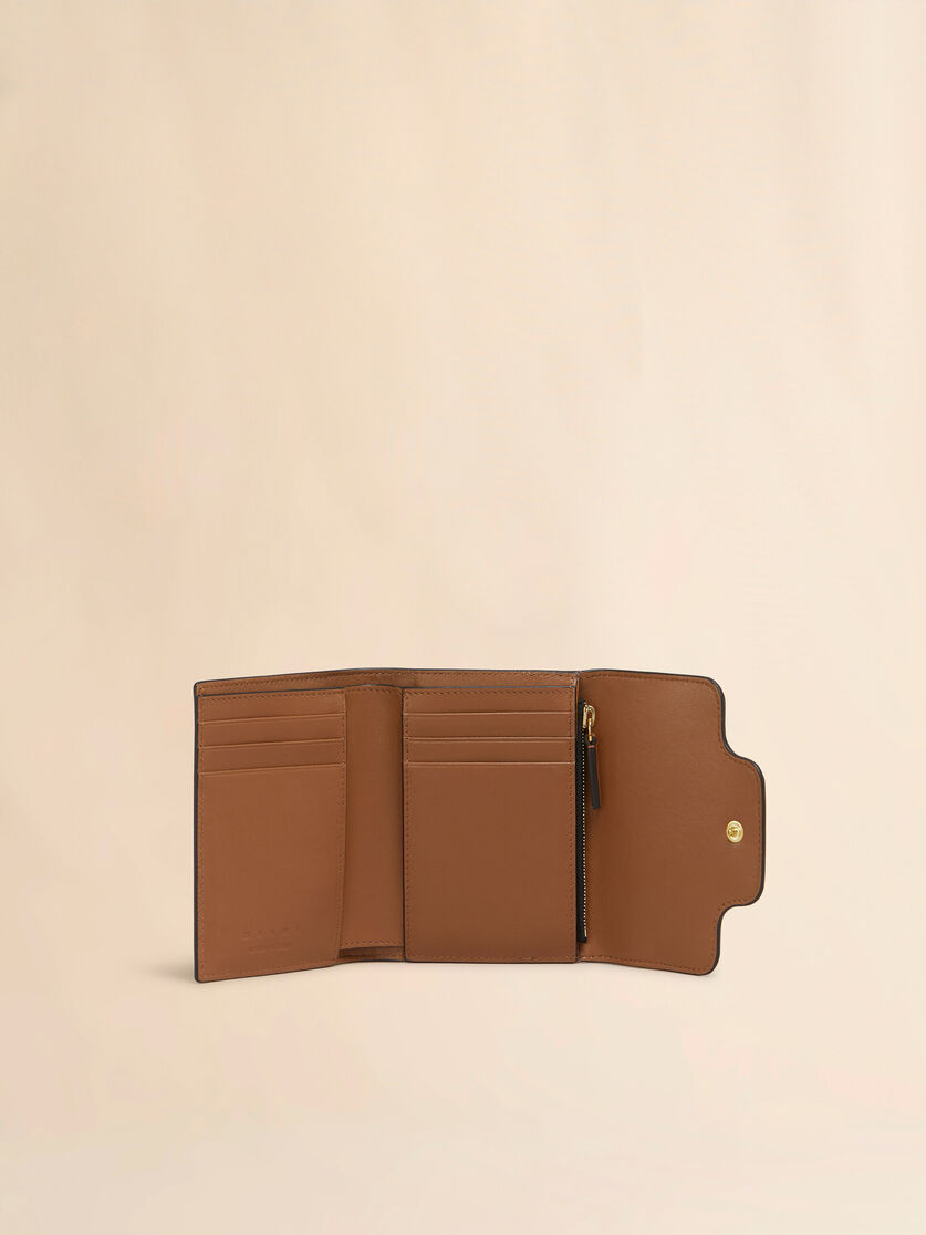 Portefeuille Trunkaroo à trois volets en cuir bleu et beige - Portefeuilles - Image 2