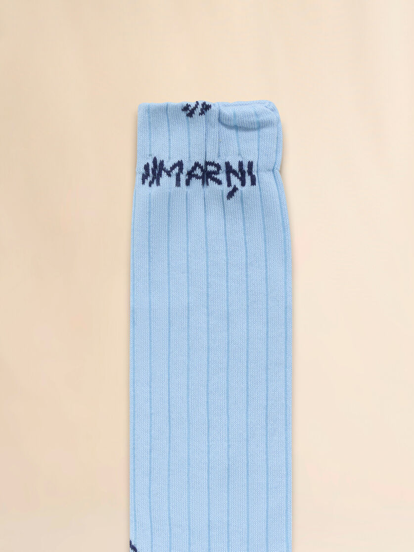 Light blue ribbed cotton socks with Marni Mending - Socks - Image 3