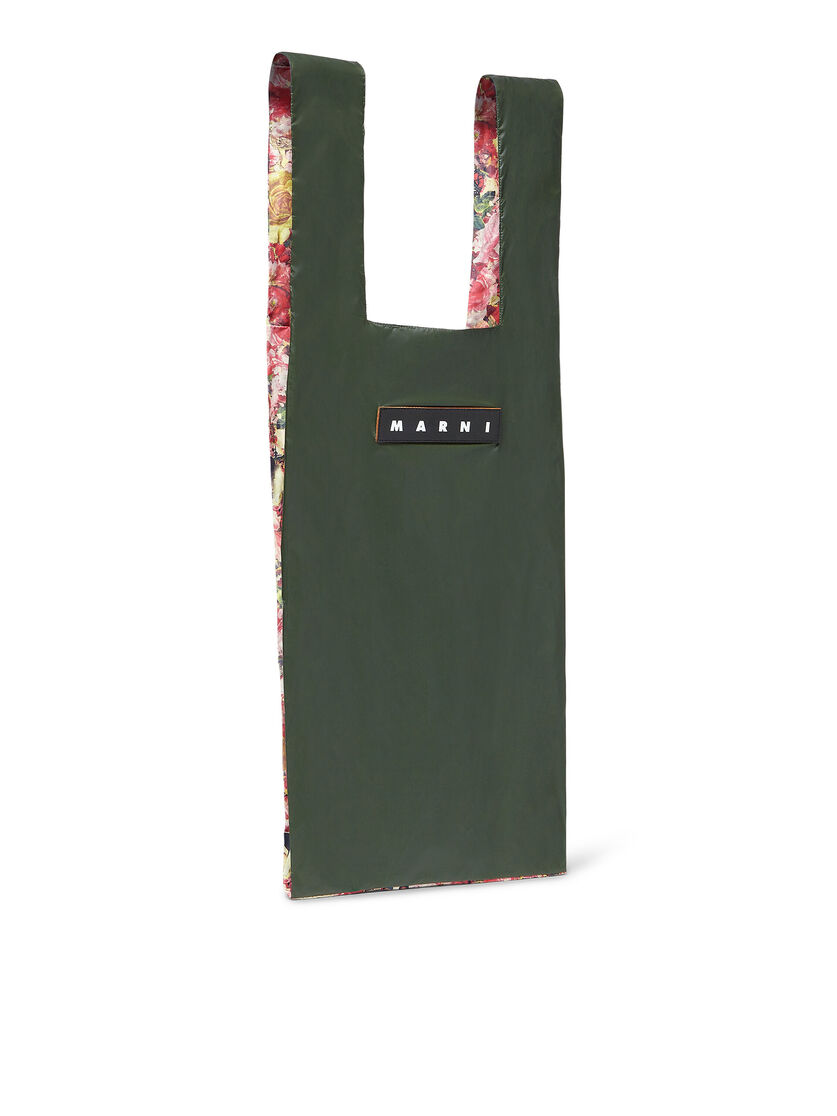 MARNI MARKET green shopping bag with floral print - Shopping Bags - Image 2