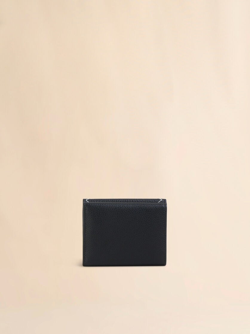 Light blue leather trifold wallet with Marni Mending embroidery - Wallets - Image 3