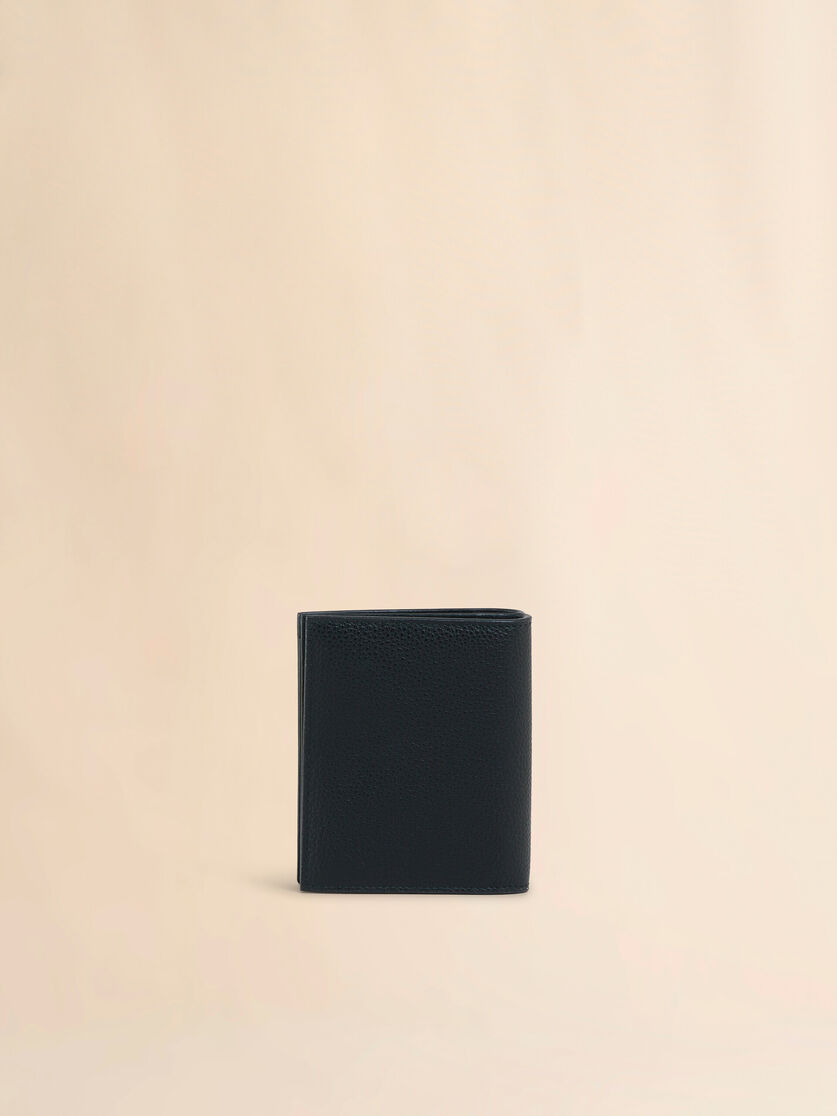 Black leather zip-around bifold wallet with Marni Mending - Wallets - Image 3