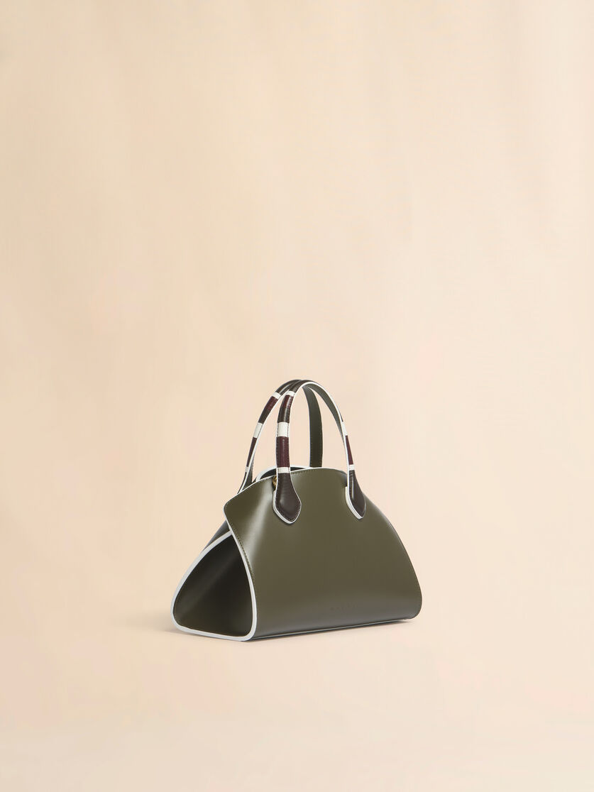 Green leather Overlap small handbag, Image 6