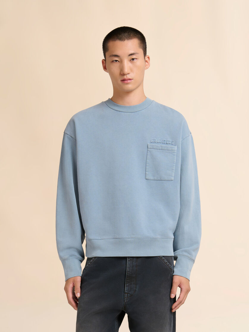 Blue cotton sweatshirt with Marni patches, Image 2