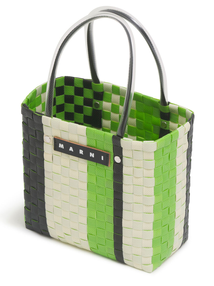 イリスブルー MARNI MARKET MINI STRIPE BASKET - ショッピングバッグ - Image 4