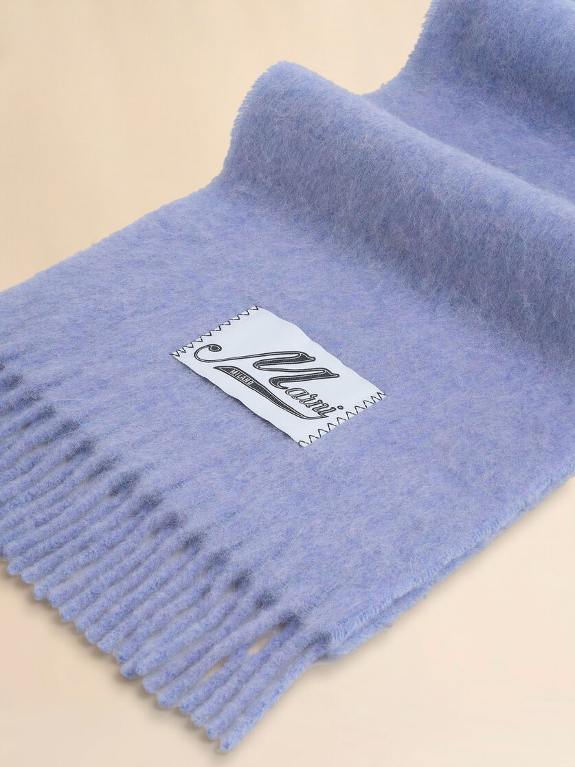 Light blue alpaca scarf - Scarves - Image 3