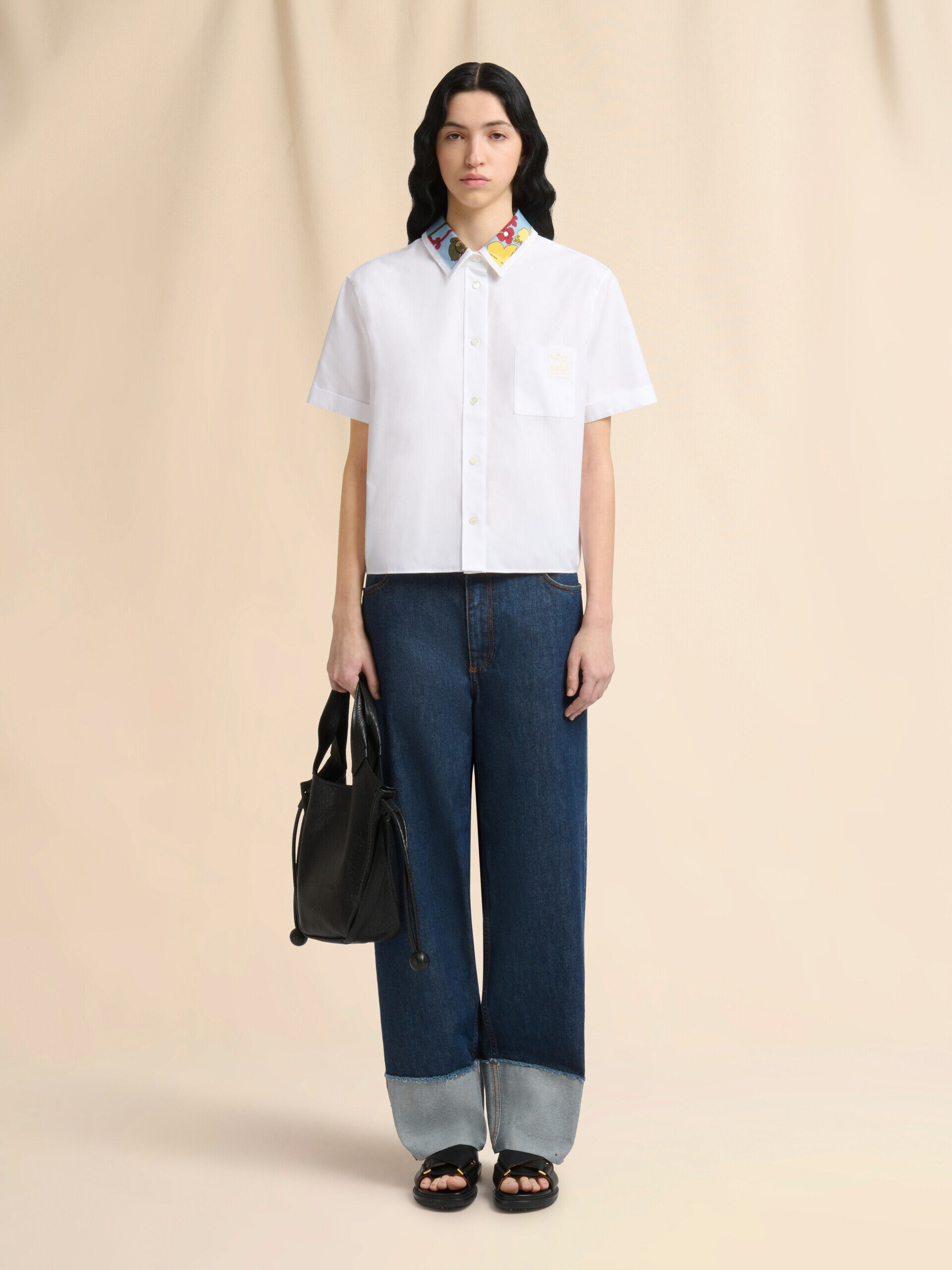 Black leather Trunkaroo Soft small tote bag | Marni