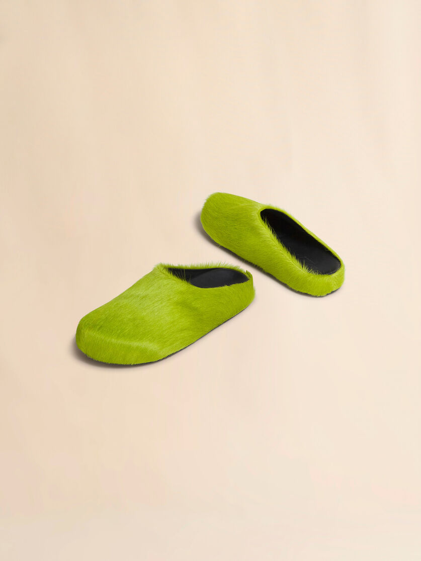 Blue long-hair calfskin Fussbett sabot - Clogs - Image 5