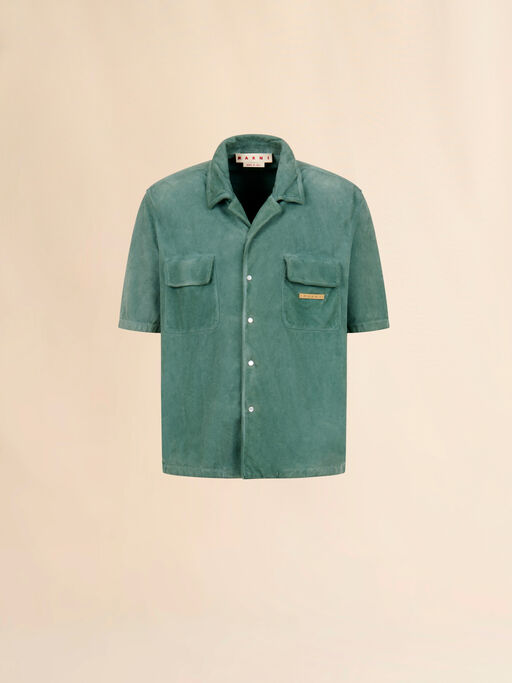 Green suede shirt with pockets - Shirts