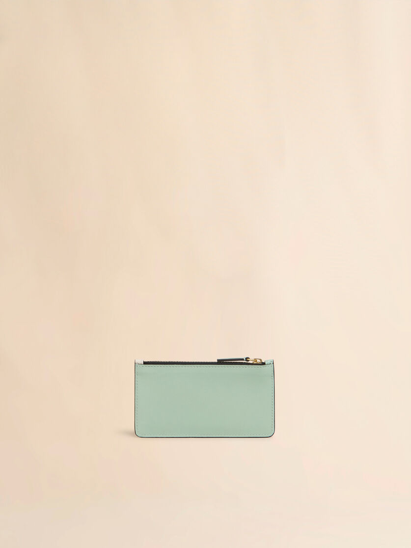 Beige, blue, and light blue leather Trunkaroo cardholder - Wallets - Image 3
