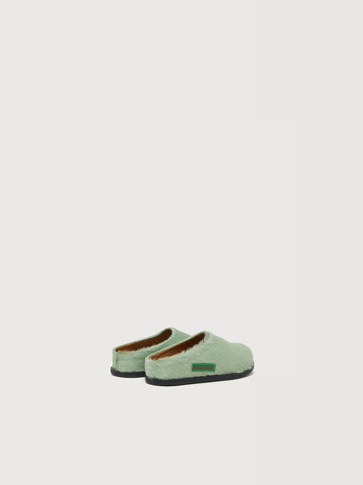 Green pony hair Fussbett sabot - Sneakers
