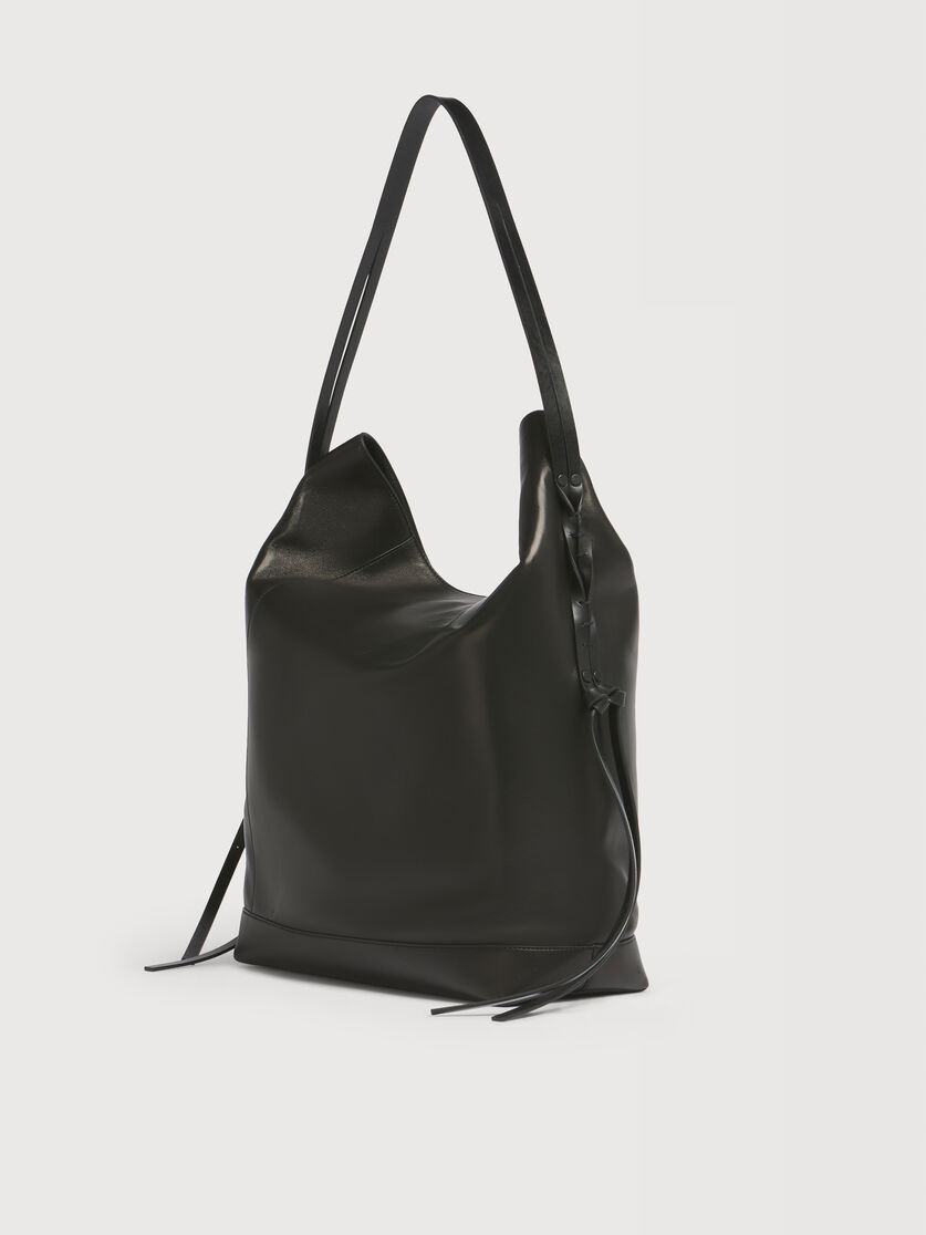 Black leather Pod 2.0 large hobo bag, Image 5
