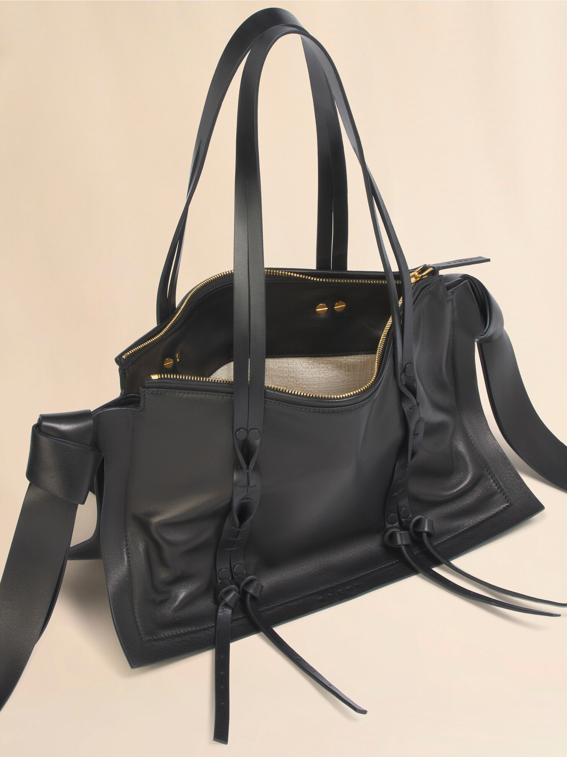 Black leather Amulet small bag | Marni