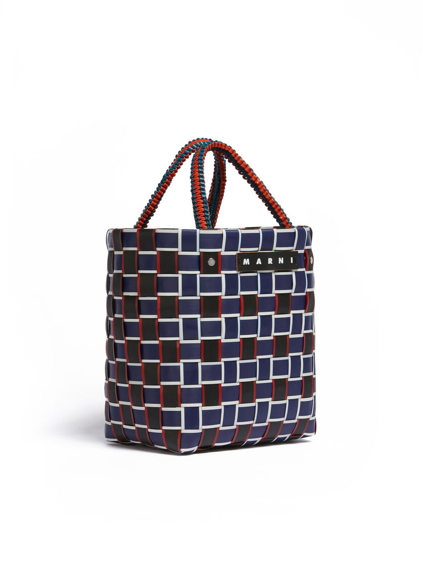 MARNI MARKET TAPE BASKET bag in blue and black woven material