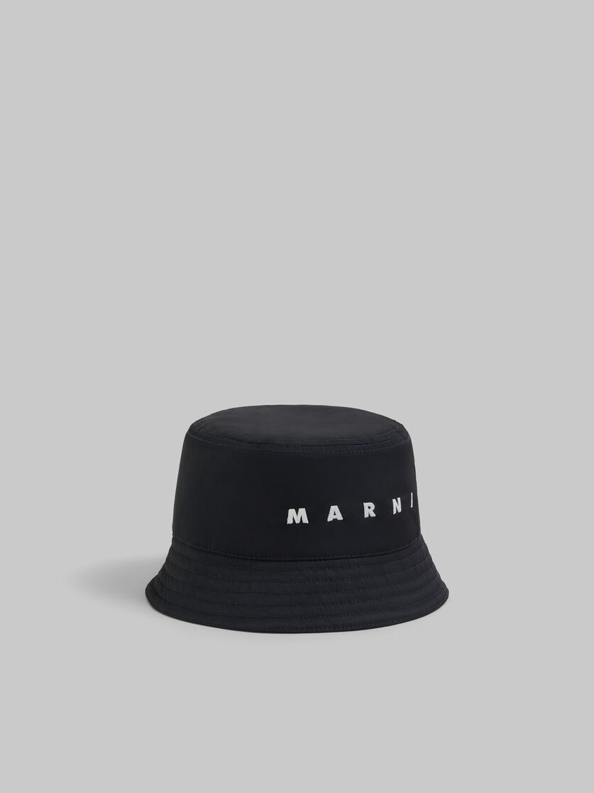 ブラック 刺しゅうロゴ入り ツイル製バケットハット | Marni