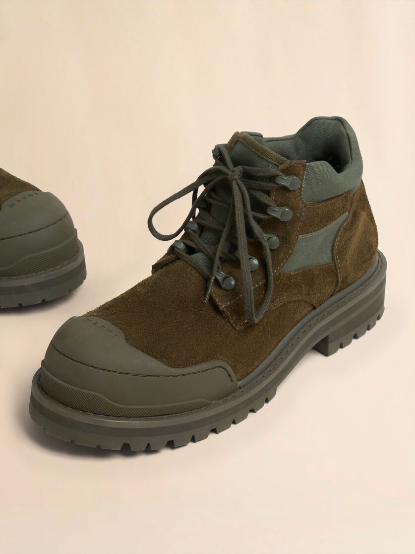 Green suede Patchy combat boot - Boots - Image 4