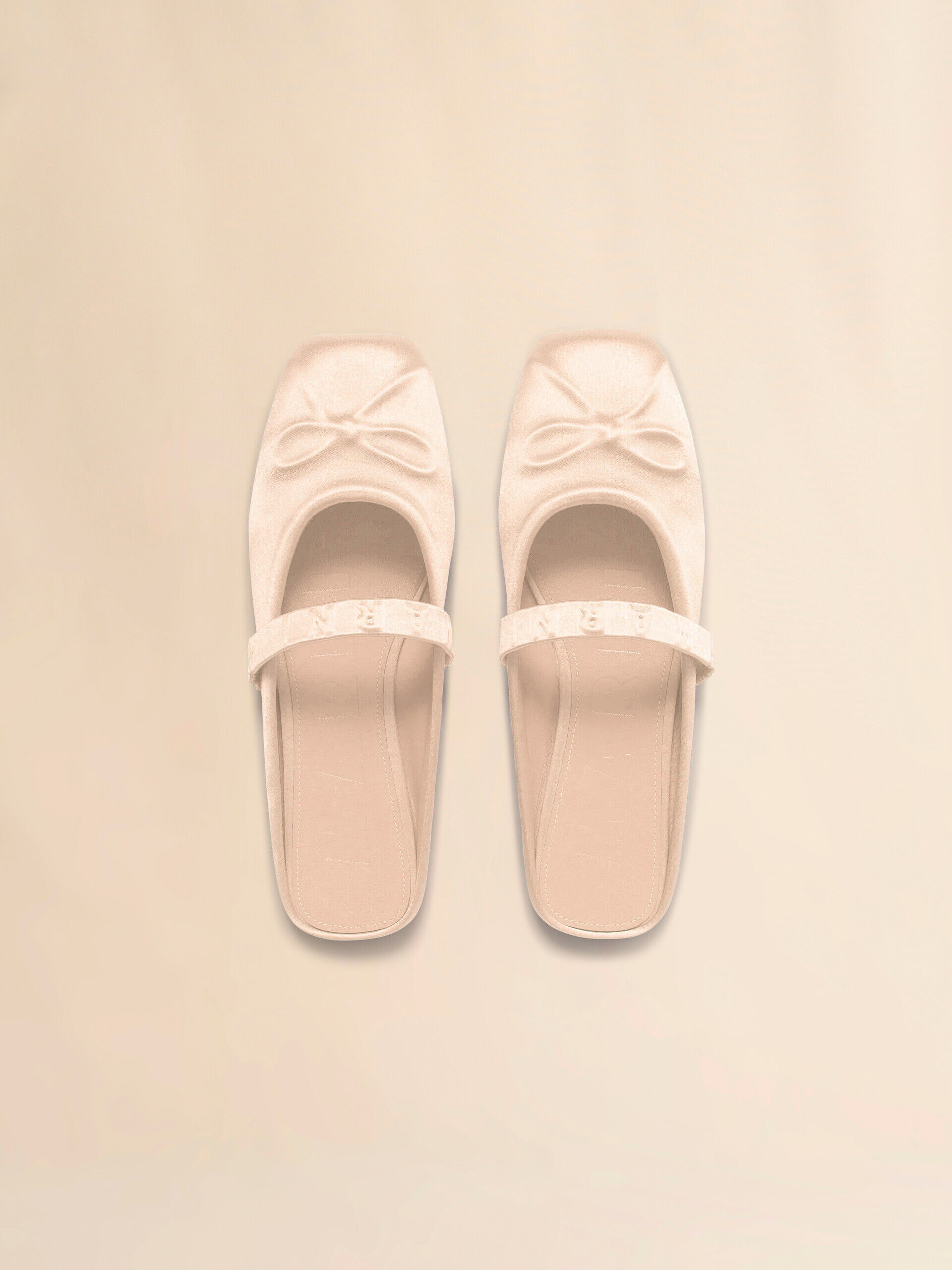 Ivory satin Little Bow sabot ballet flat | Marni