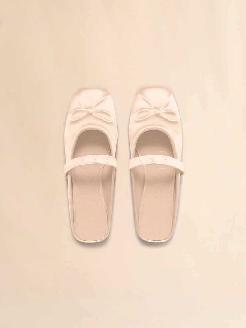 Light grey satin Little Bow sabot ballet flat - Ballet Shoes - Image 4