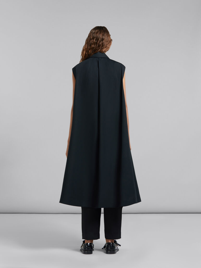 Black bonded cotton cocoon dress - Waistcoats - Image 3