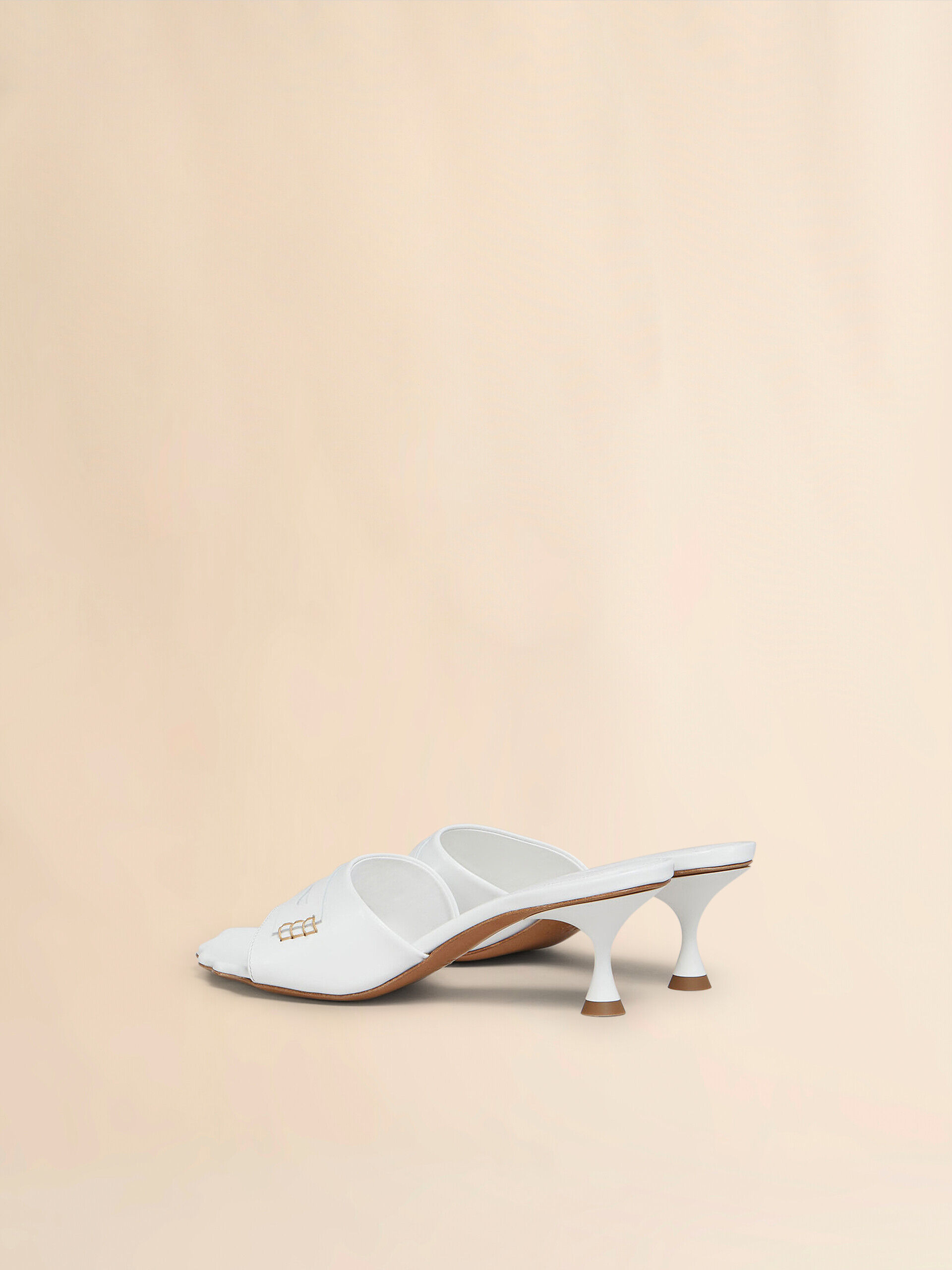 White leather Moonlight sandal with sculpted toe | Marni