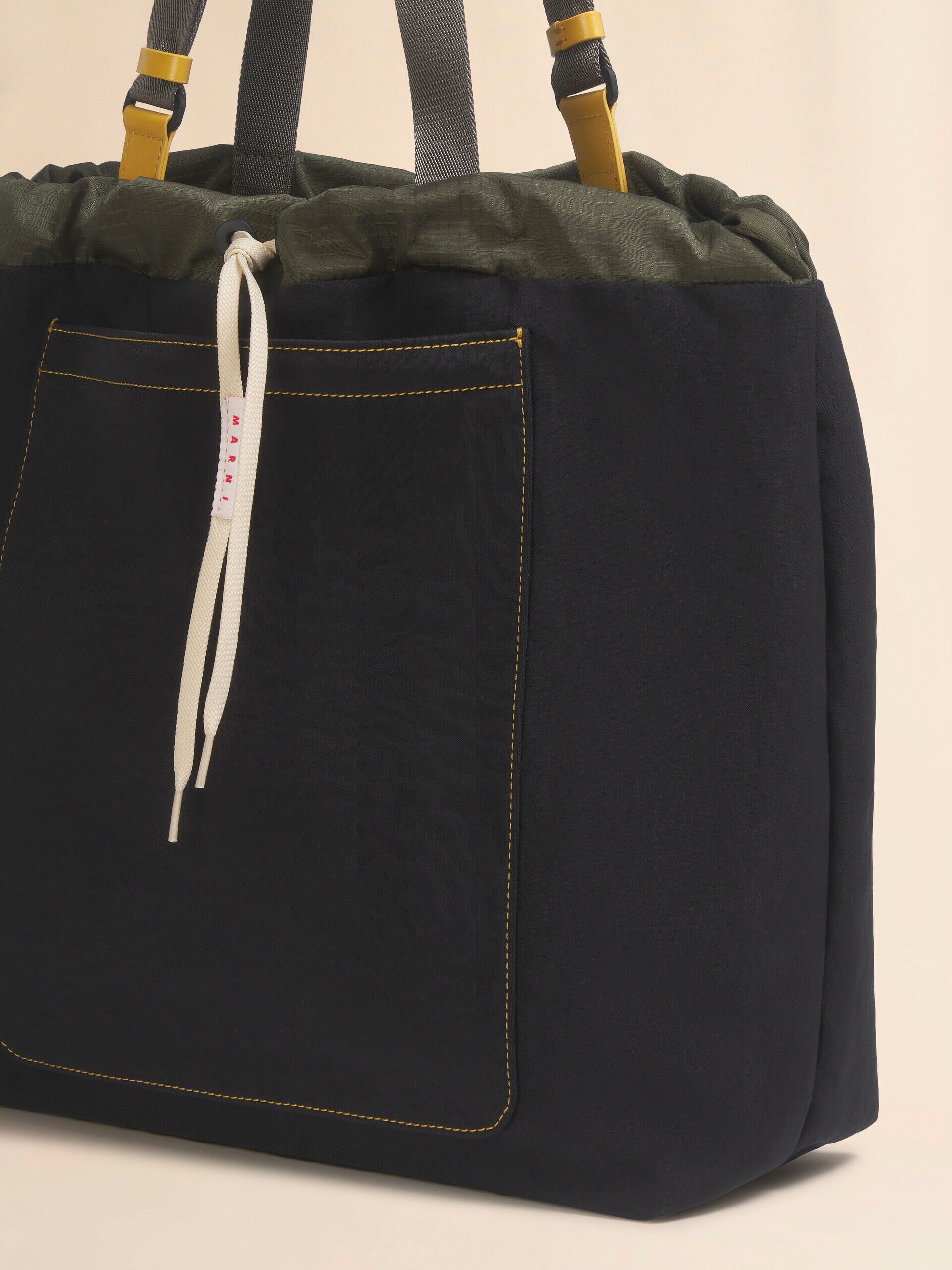 Black technical fabric tote bag | Marni