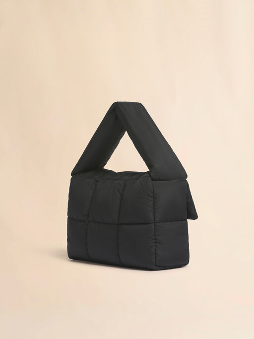 ブラック Puff ショルダーバッグ - ショルダーバッグ