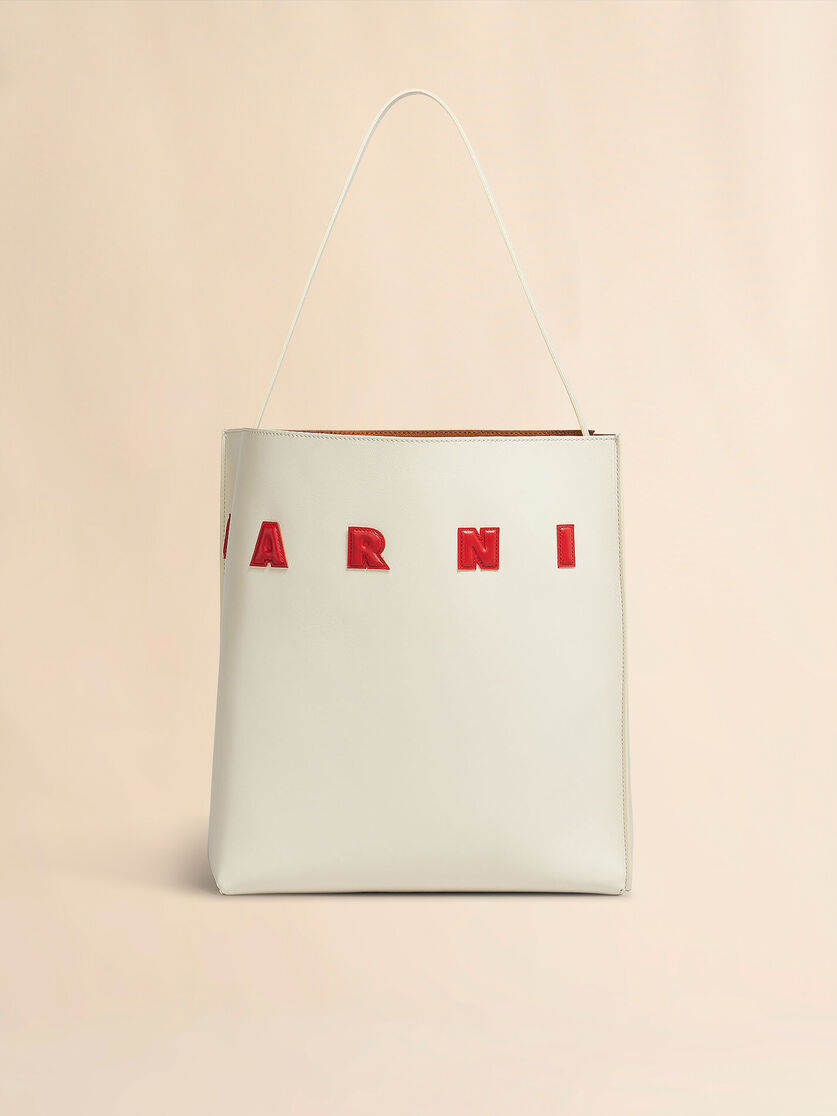 White leather Museo medium hobo Bag with patches - Shopping Bags - Image 2