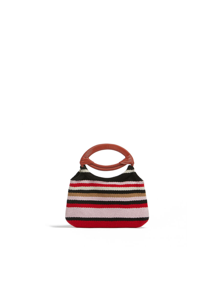 Red Striped Marni Market Mini Boat Bag - Shopping Bags - Image 3