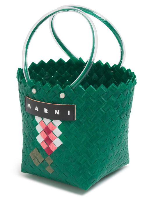 エメラルド MARNI MARKET TAHA FLOWERS BAG - ショッピングバッグ