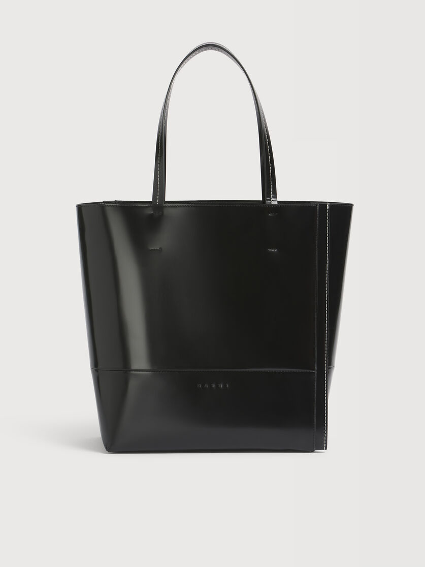 ブラックレザー ラージ Museo Edgeバッグ, Image 1